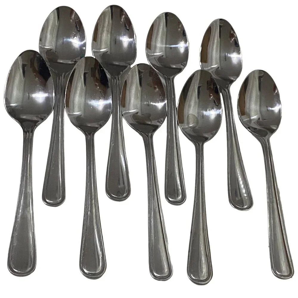 Stainless Steel‎ Soup Spoon Lot of 9 Clean Line Design Thanksgiving Dining